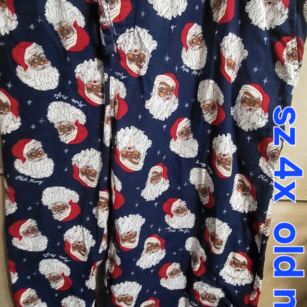 Old Navy  Santa Print Pajama Bottoms - Navy